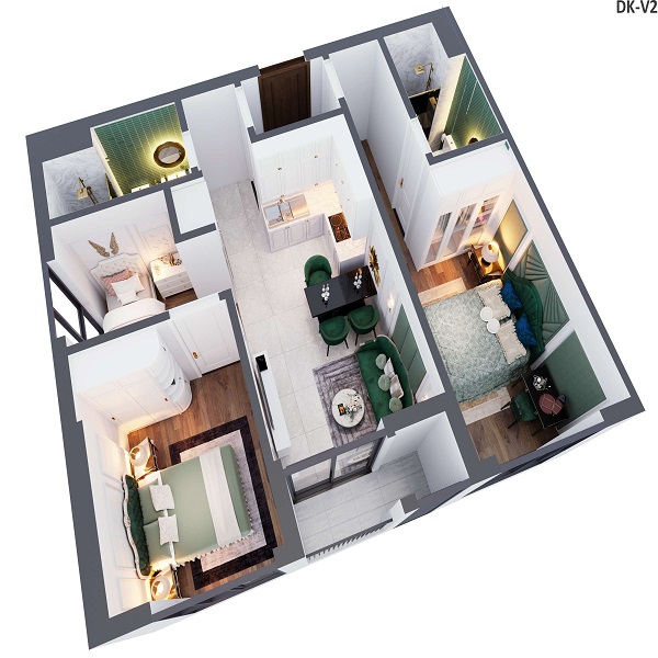 thiết kế căn hộ sentosa sky park hai phong